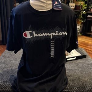 Champion Men's Black Graphic Tee